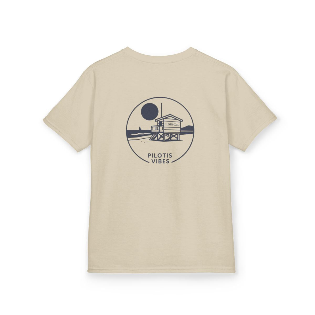 Kids Lifeguard Hut Tee Pilotis Vibes #en:color_sand,fr:couleur_sable