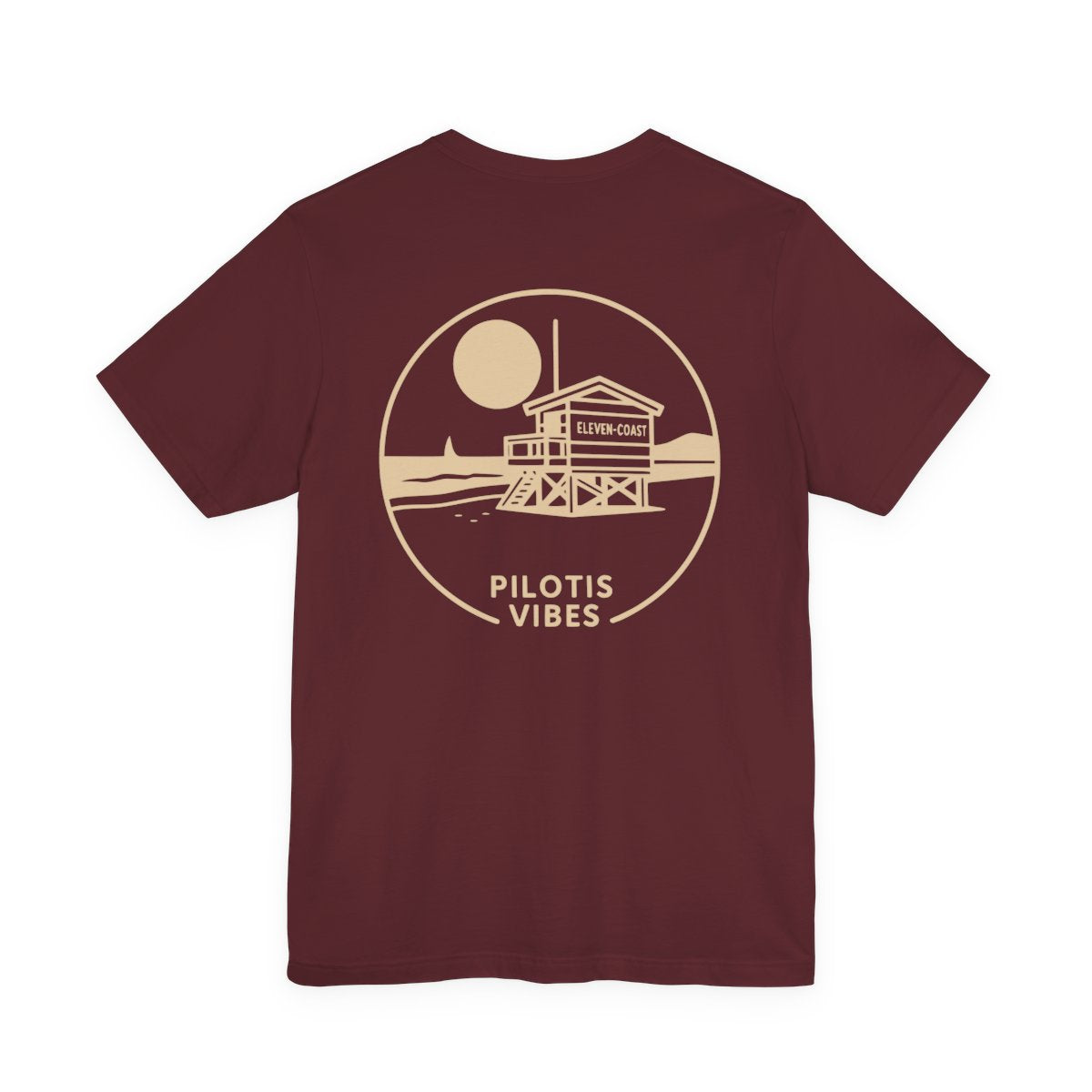 Men's Stilt Hut T-Shirt Pilotis Vibes #en:color_maroon,fr:couleur_bordeaux
