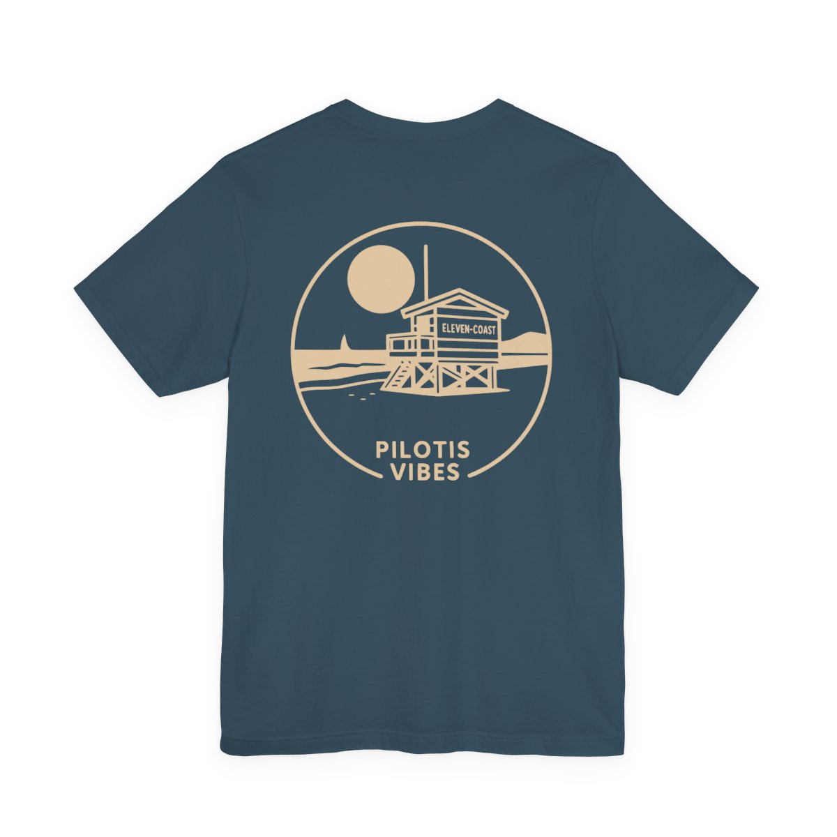 Men's Stilt Hut T-Shirt Pilotis Vibes #en:color_deep-teal,fr:couleur_turquoise-fonce