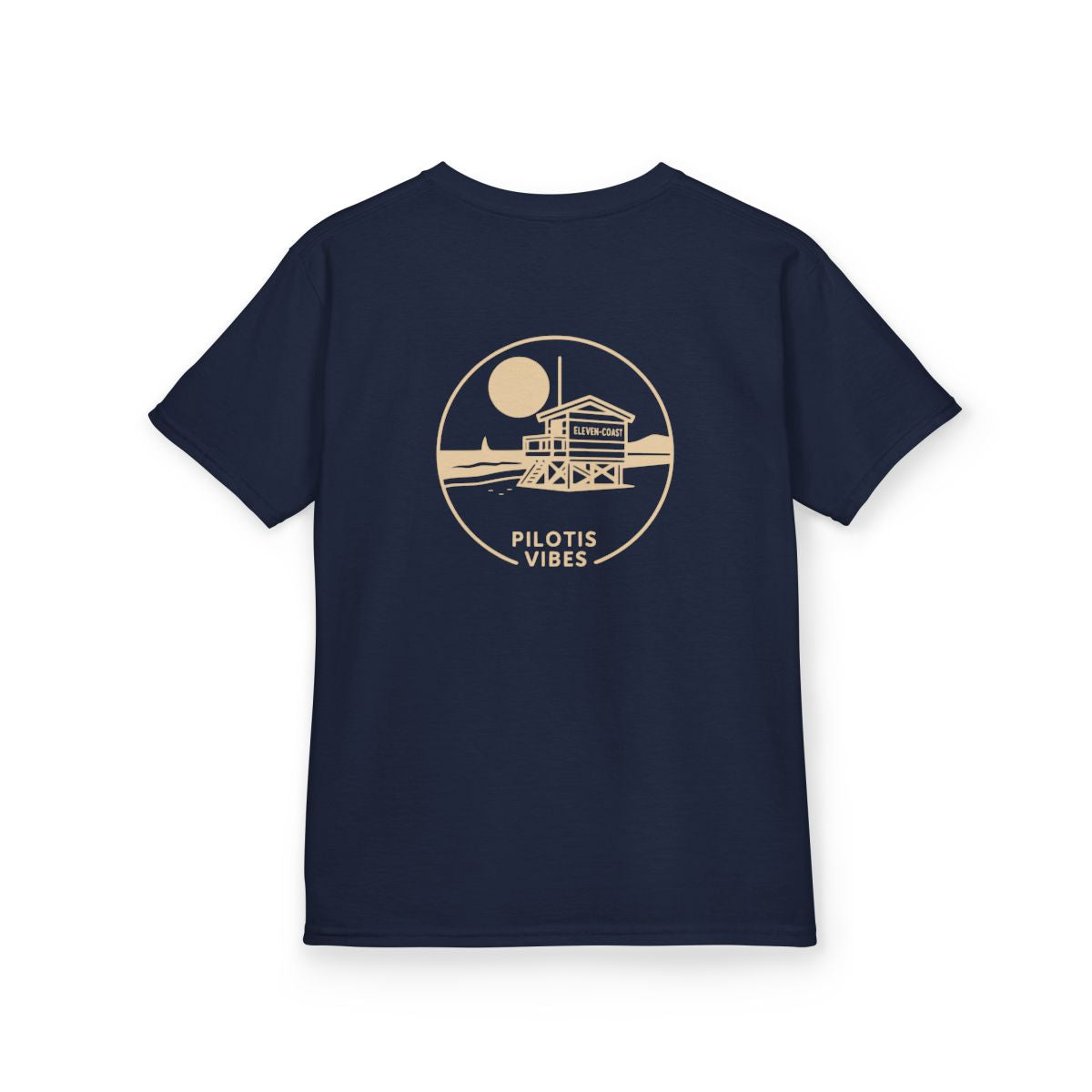 Kids Stilt Hut Tee Pilotis Vibes #en:color_navy,fr:couleur_bleu-marine