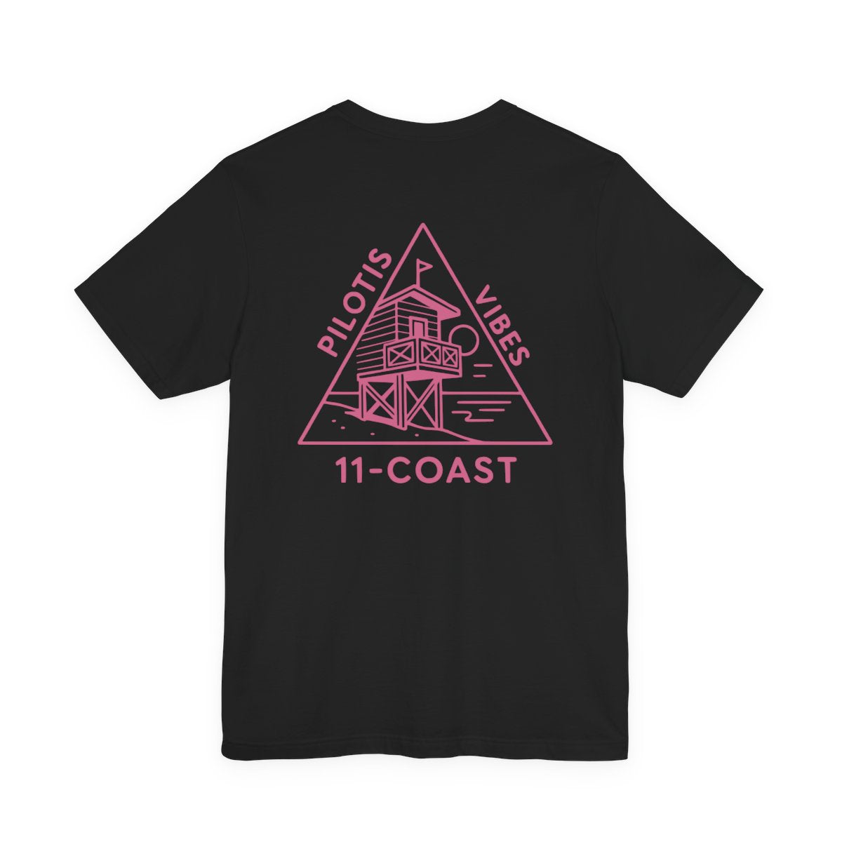 Men's Stilt Hut T-Shirt Pink Badge 