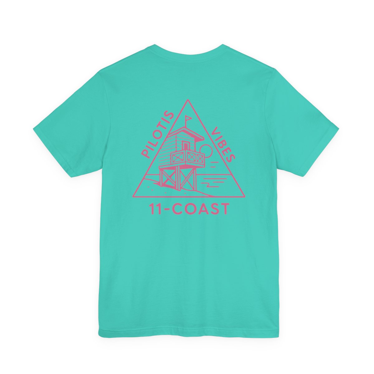 Men's Stilt Hut T-Shirt Pink Badge 