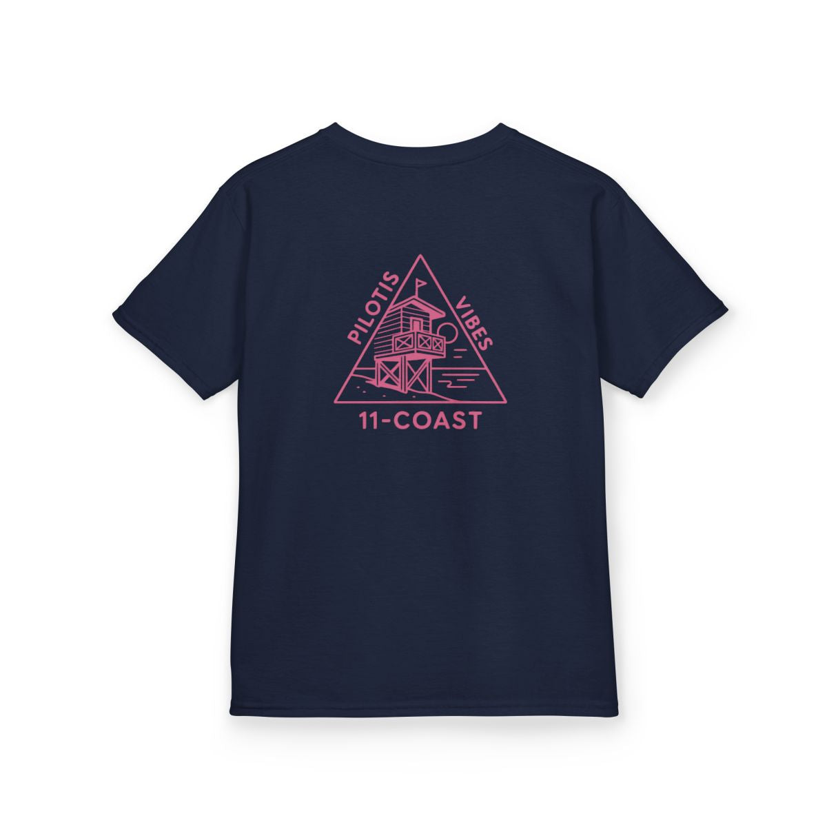 Kids Geometric Beach Huts Tee Pink 