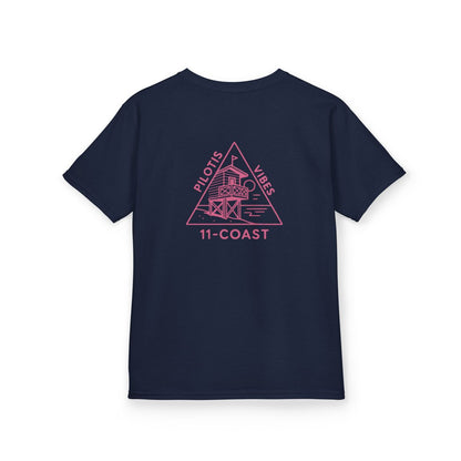 Kids Geometric Beach Huts Tee Pink 