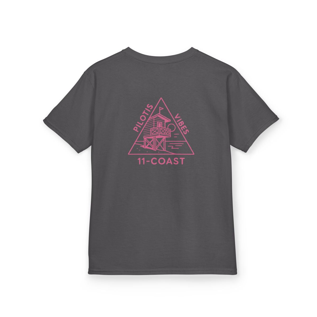 Kids Geometric Beach Huts Tee Pink 