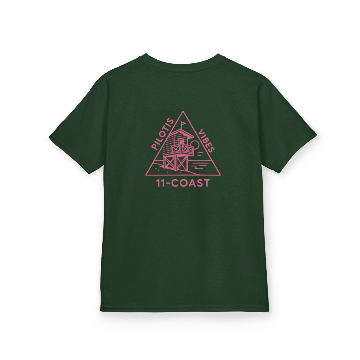 Kids Geometric Beach Huts Tee Pink 