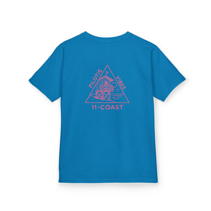 Kids Geometric Beach Huts Tee Pink 