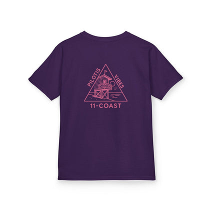 Kids Geometric Beach Huts Tee Pink 