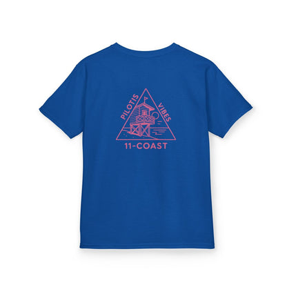 Kids Geometric Beach Huts Tee Pink 