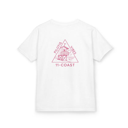 Kids Geometric Beach Huts Tee Pink 
