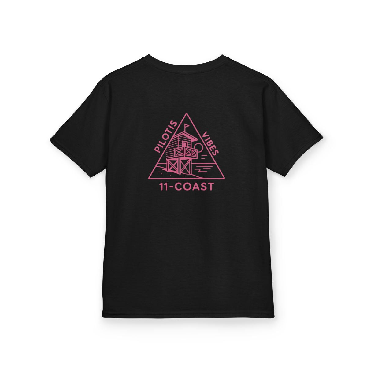 Kids Geometric Beach Huts Tee Pink 