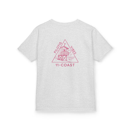 Kids Geometric Beach Huts Tee Pink 