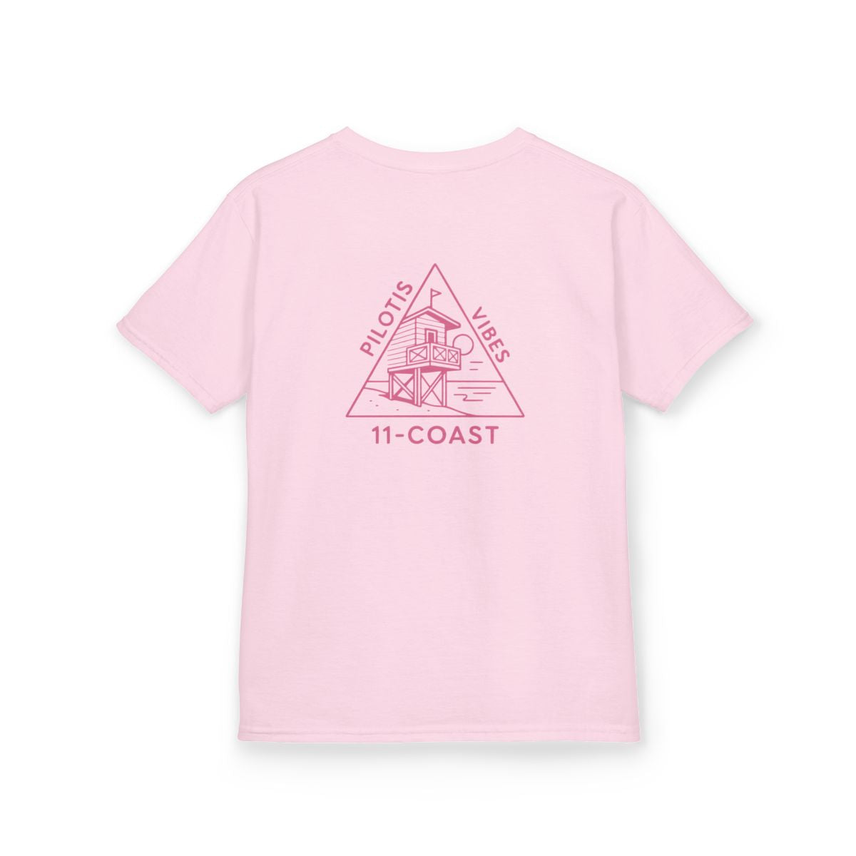 Kids Geometric Beach Huts Tee Pink #en:color_light-pink,fr:couleur_rose-clair