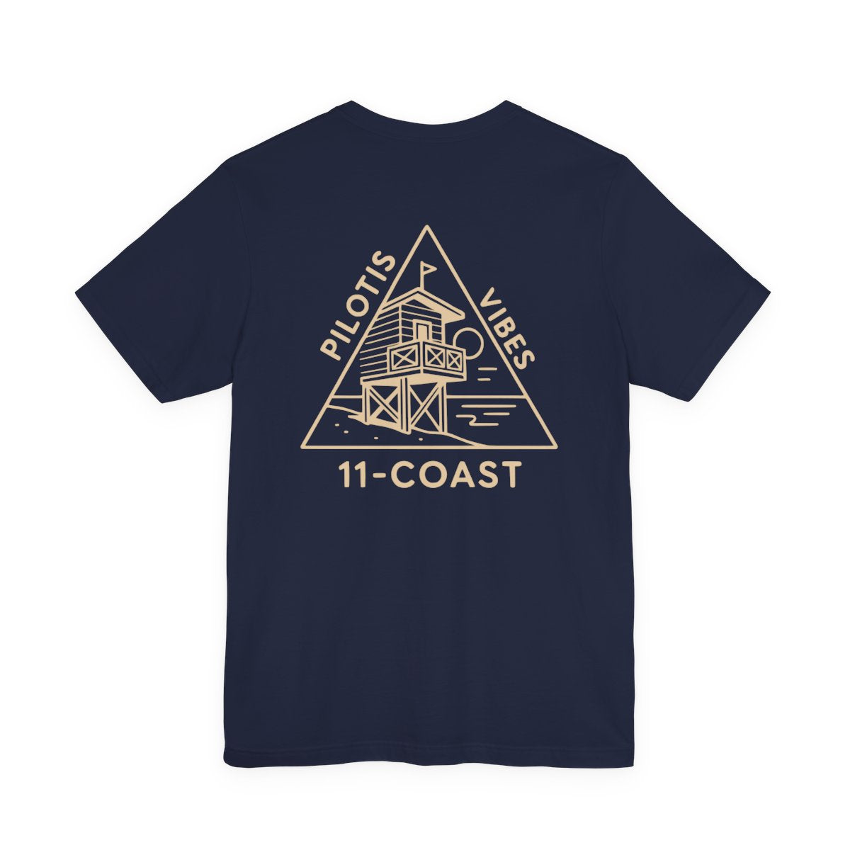 Men's Pilotis Vibes Beach Hut T-Shirt #en:color_navy,fr:couleur_bleu-marine