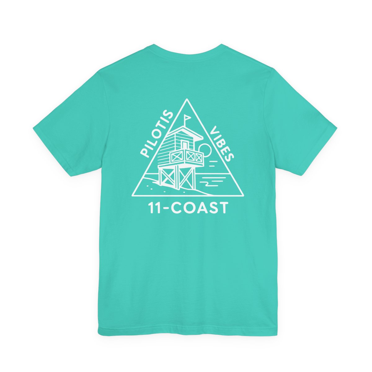 Mens Pilotis Vibes T-Shirt Geometric Badge #en:color_teal,fr:couleur_turquoise
