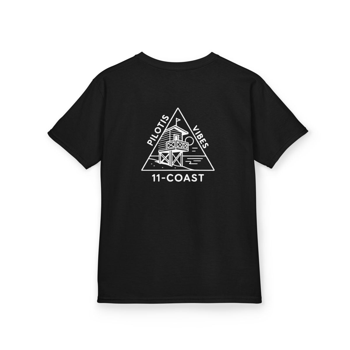 Kids Geometric Beach Huts Tee White 