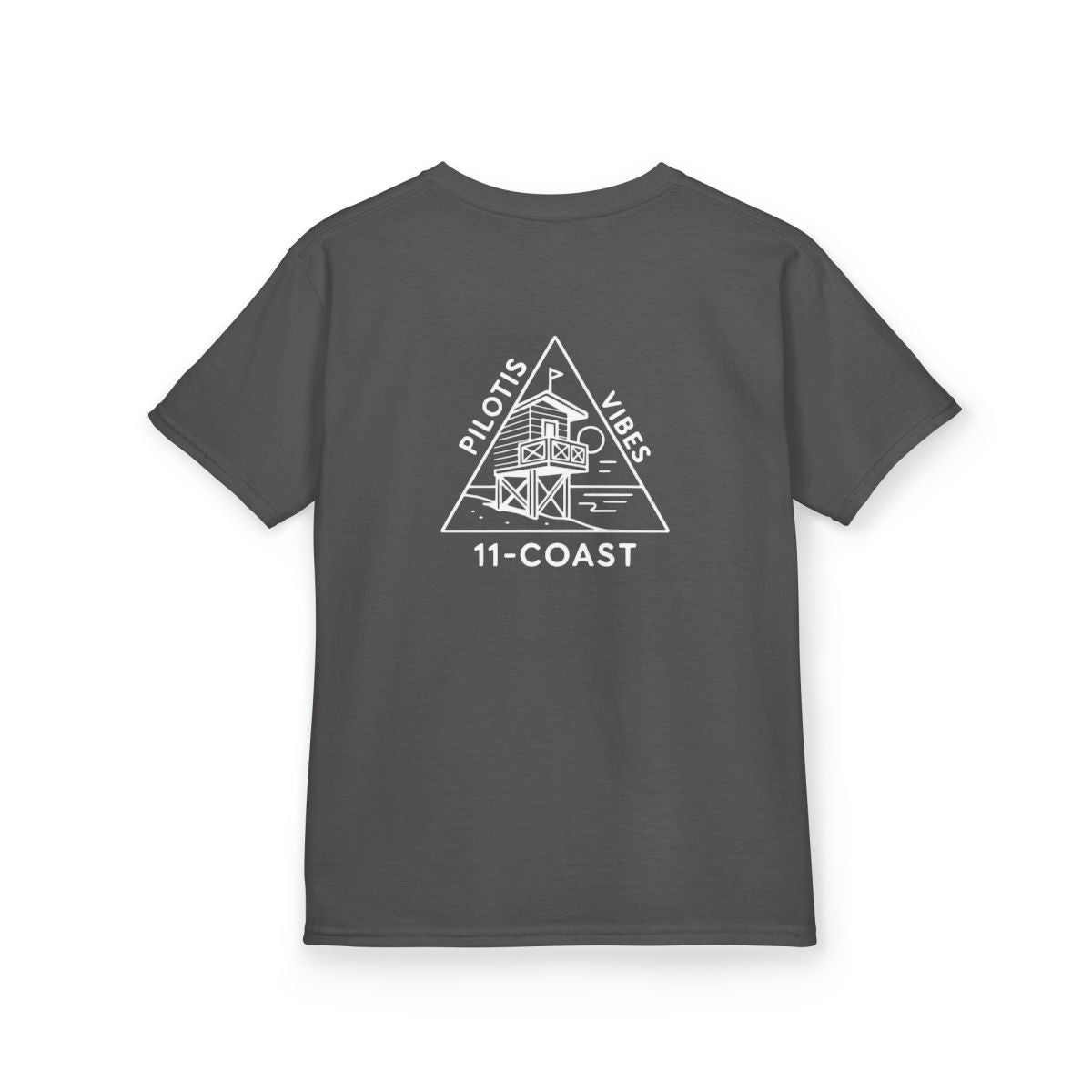Kids Geometric Beach Huts Tee White 