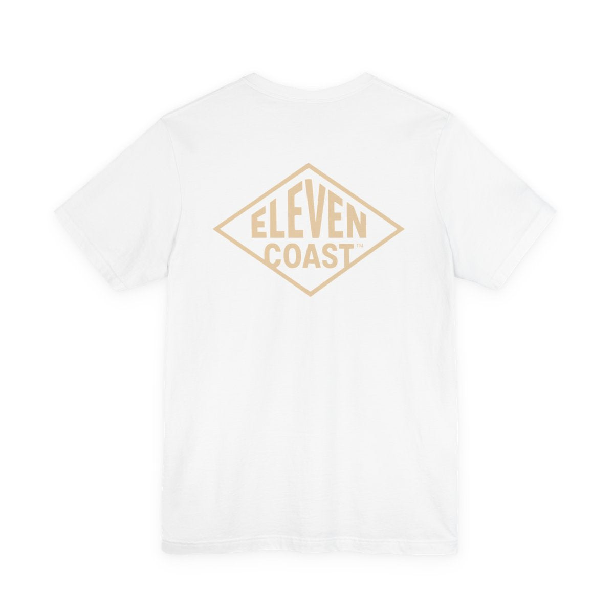 Sand Beige Logo T-Shirt For Men #en:color_white,fr:couleur_blanc