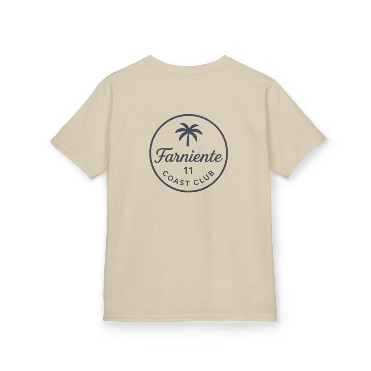 Kids Palm Tree Badge Tee Navy #en:color_sand,fr:couleur_sable