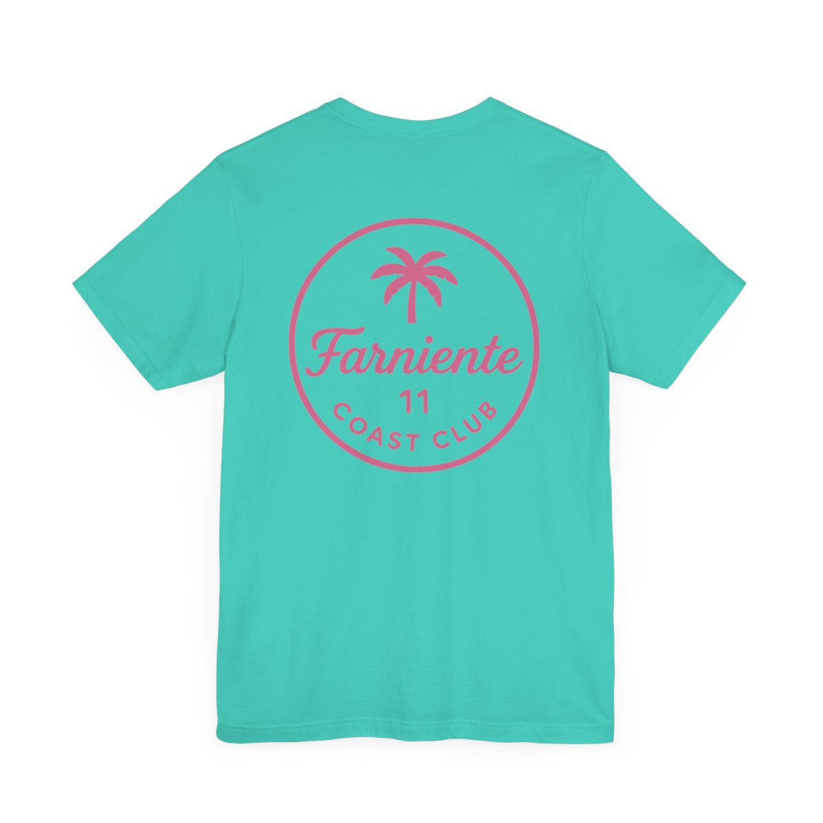 Men's Pop Pink Farniente Badge T-Shirt #en:color_teal,fr:couleur_turquoise
