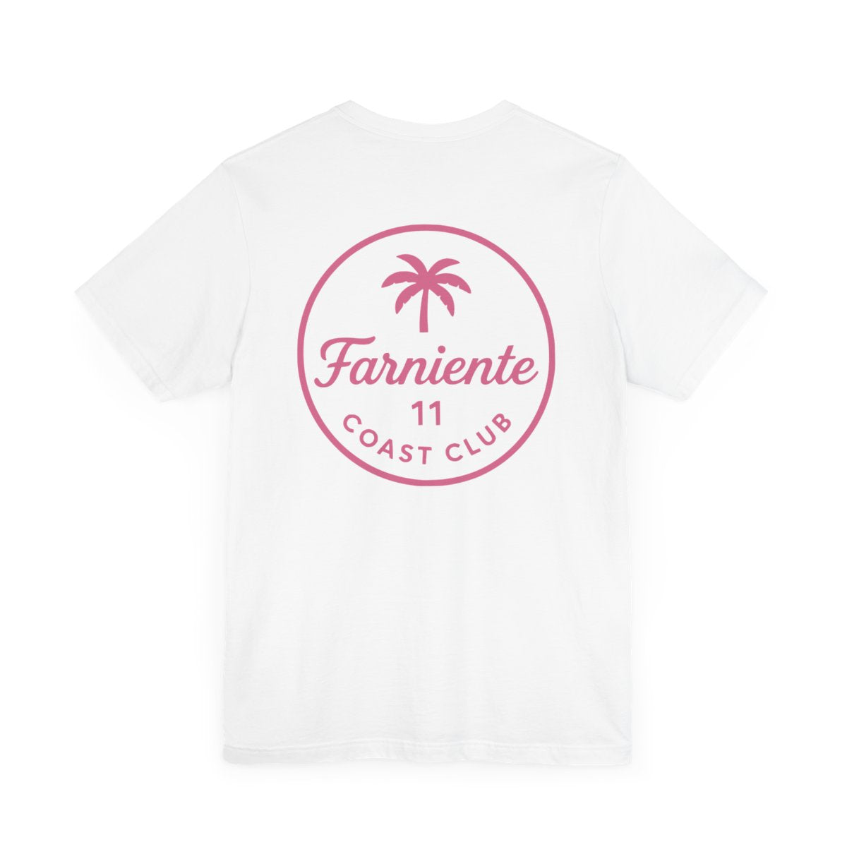 Men's Pop Pink Farniente Badge T-Shirt #en:color_white,fr:couleur_blanc