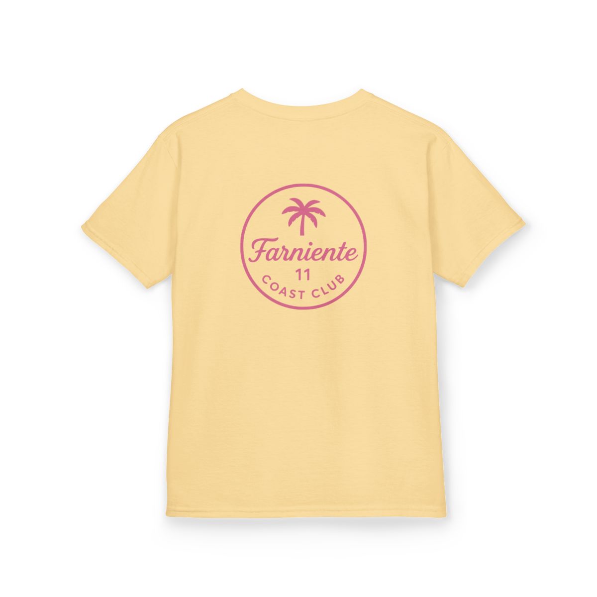 Kids Palm Badge Tee Pop Pink #en:color_yellow-haze,fr:couleur_brume-jaune