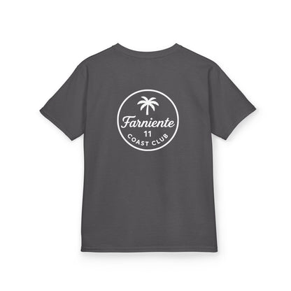 Kids Badge Tee White Palm Tree Design 