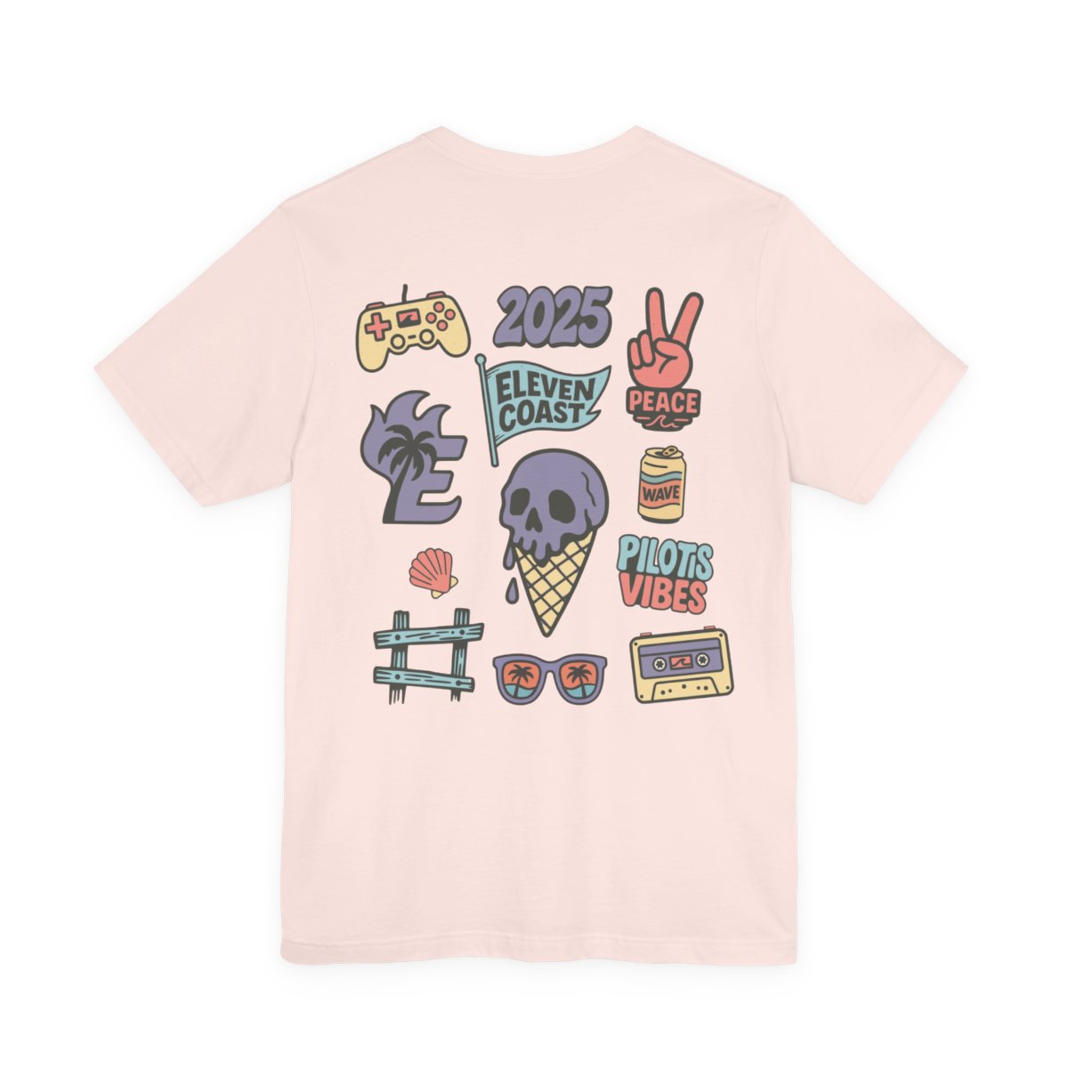 Lavender Skull Ice Cream T-Shirt Women #en:color_soft-pink,fr:couleur_rose-doux