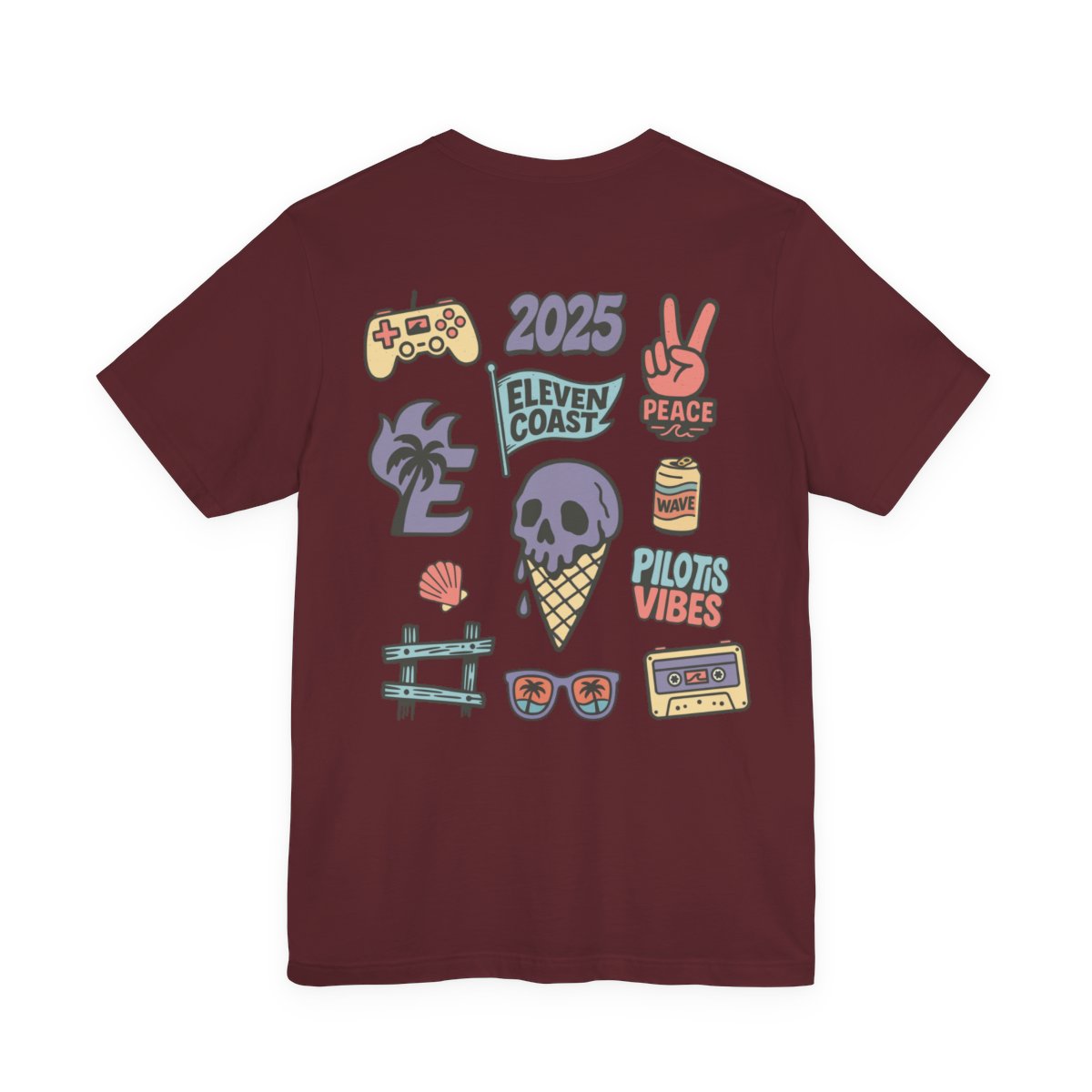 Lavender Skull Ice Cream T-Shirt Women #en:color_maroon,fr:couleur_bordeaux