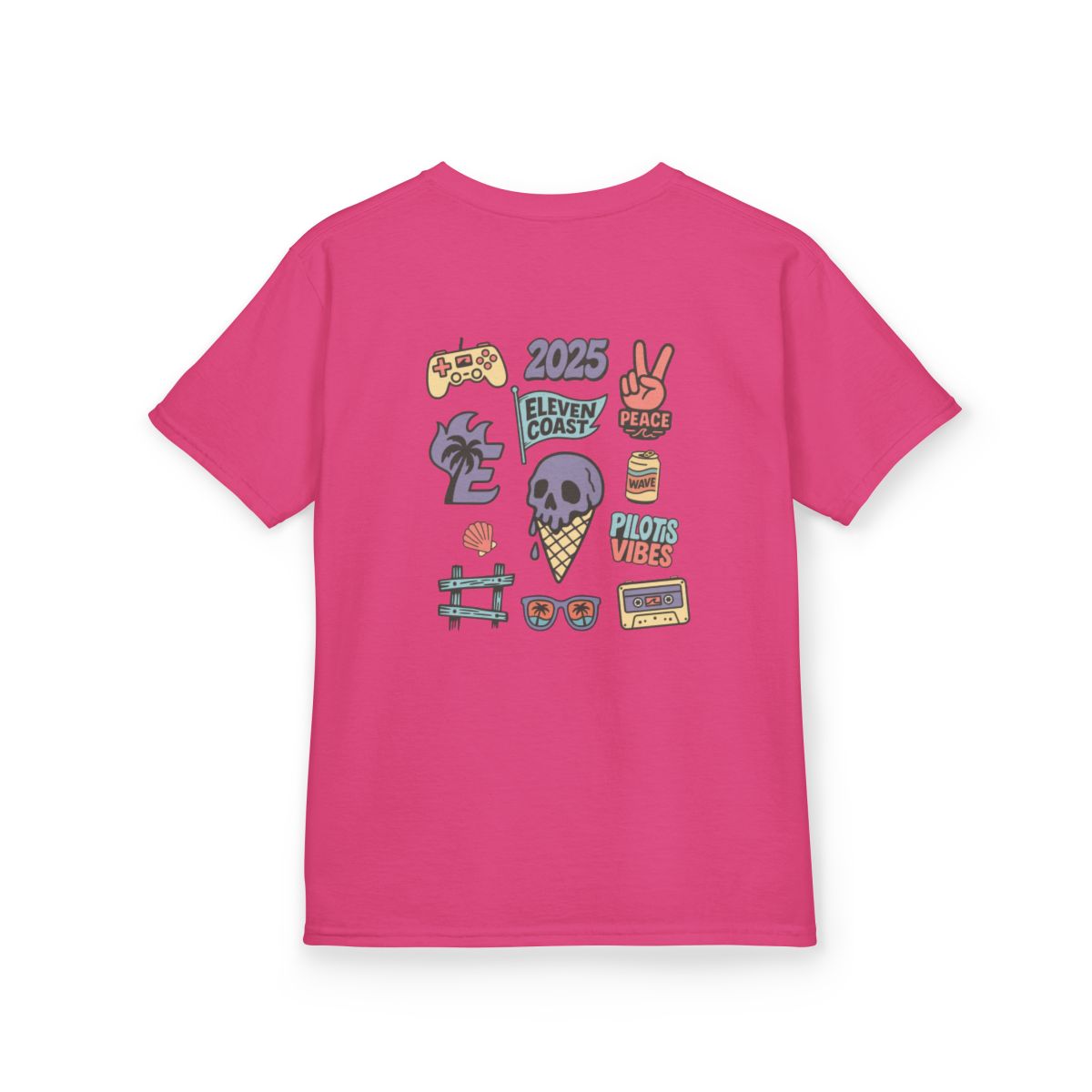 Kids Ice Cream Skull Tee Lavender #en:color_heliconia,fr:couleur_fuchsia-heliconia