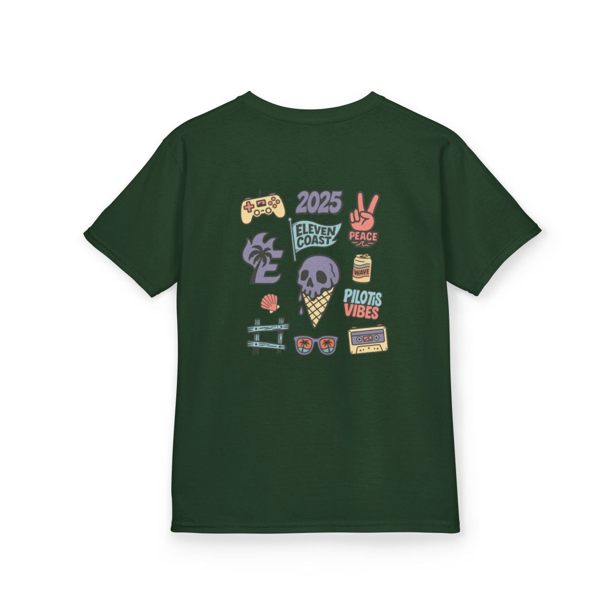 Kids Ice Cream Skull Tee Lavender #en:color_forest-green,fr:couleur_vert-foret