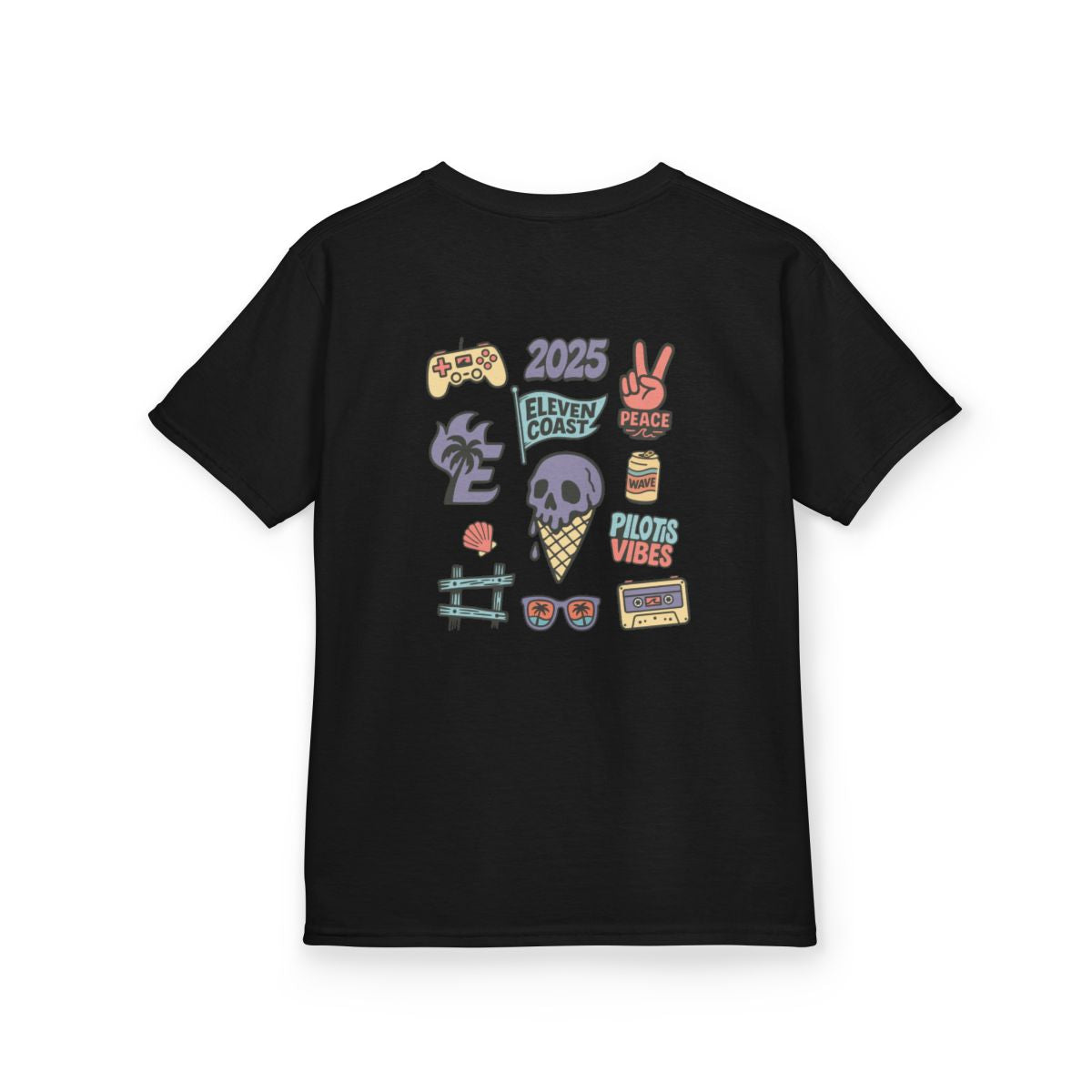 Kids Ice Cream Skull Tee Lavender #en:color_black,fr:couleur_noir