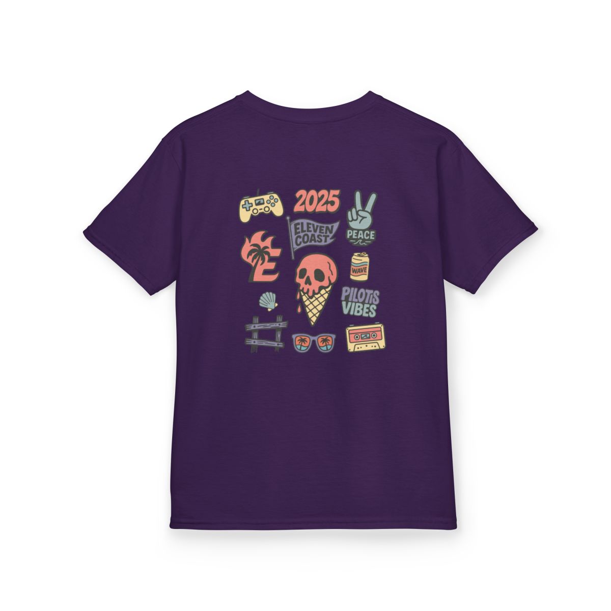 Kids Coral Skull Ice Cream Tee #en:color_purple,fr:couleur_violet-fonce