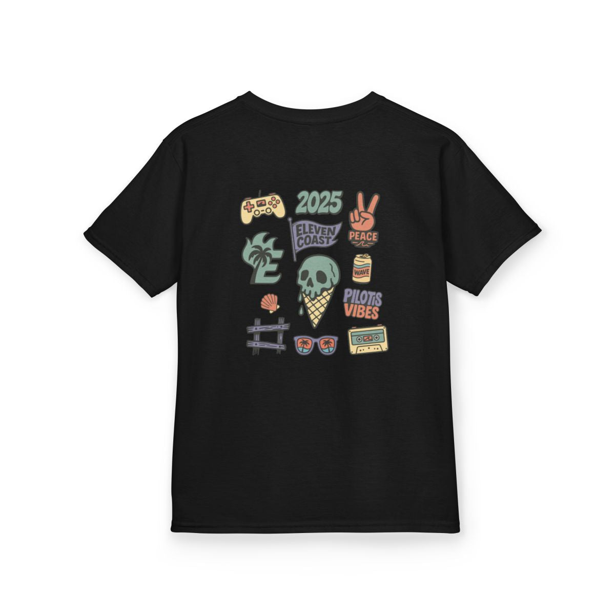 Kids Bold Skull Ice Cream Tee #en:color_black,fr:couleur_noir